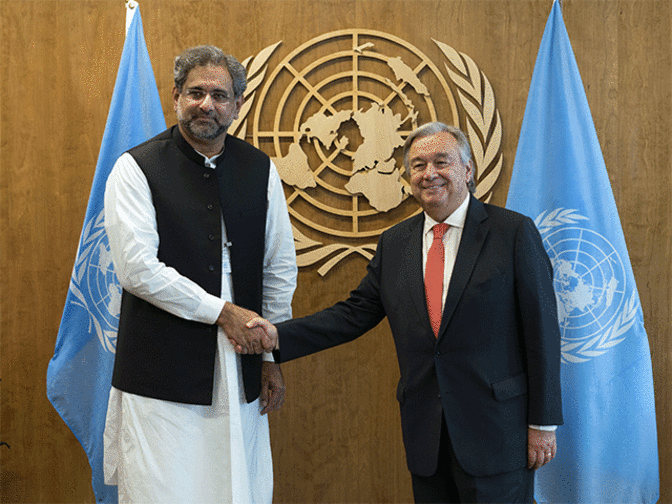 Pakistan hands over dossier on Kashmir to UN chief Antonio Guterres