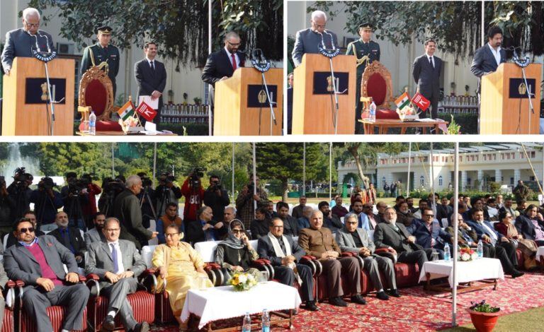 Governor administers oath to Tasaduq Mufti and Javaid Mir