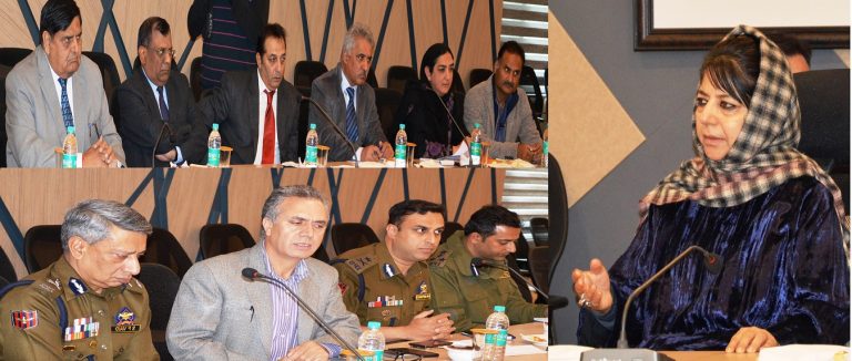 Chief Minister Mehooba Mufti reviews Valley situation