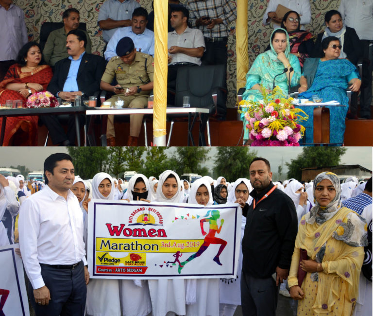 Braving prevailing situation hundreds of girls participated in Women Marathon at Budgam
