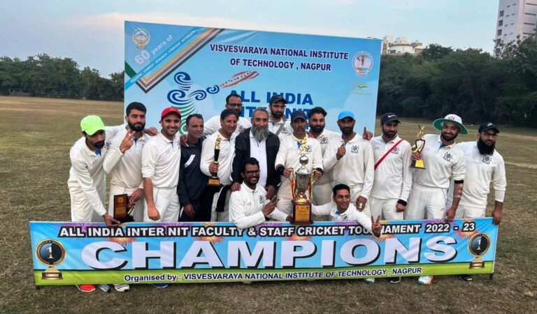 NIT Srinagar lifts All India Inter-NIT Faculty, Staff Cricket Trophy